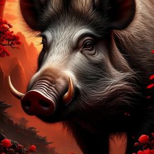 Схема вышивки «Год Кабана»