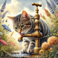 Схема вышивки «кошки»