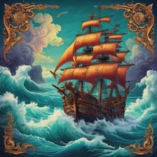 Схема вышивки «"...А он, мятежный, просит бури..."»