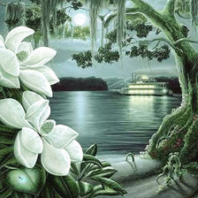 Схема вышивки «Волшебная лунная ночь...»