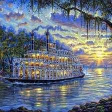 Схема вышивки «На пароходе музыка играет...»