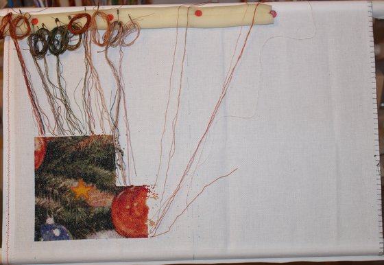 Этап процесса «Кот новогодний»