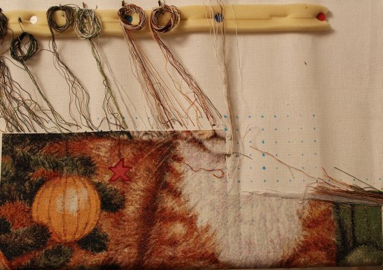 Этап процесса «Кот новогодний»