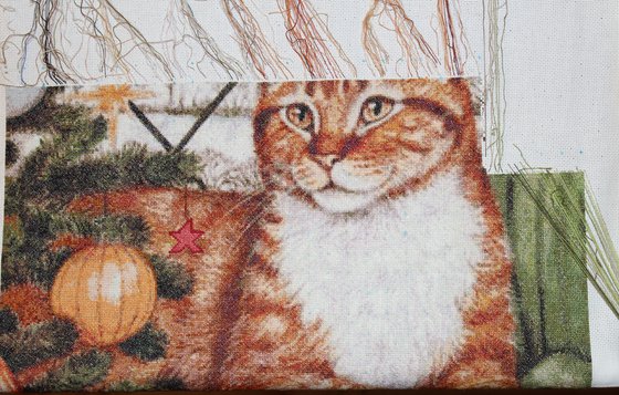 Этап процесса «Кот новогодний»