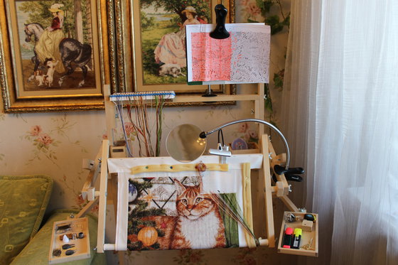 Этап процесса «Кот новогодний»