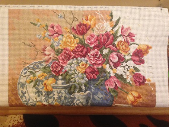 Этап процесса «Натюрморт с китайским сервизом»