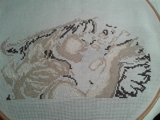 Этап процесса «Девочка с котенком»