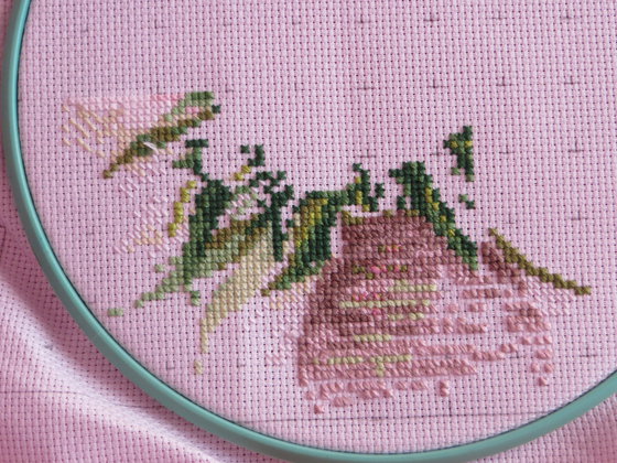 Этап процесса «Пионы в вазе»