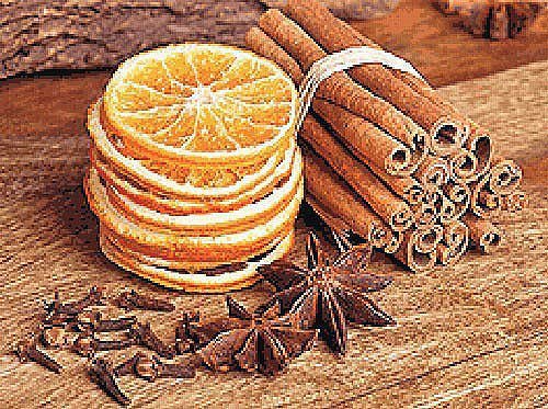 Этап процесса «Корица с апельсинами»