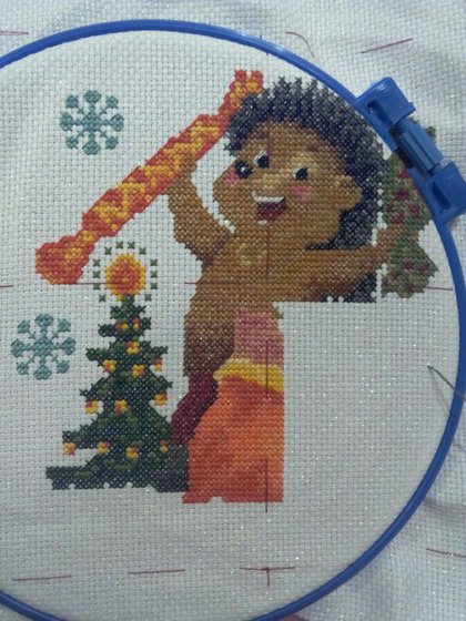 Этап процесса «Новогодний ёжик.»