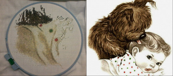 Этап процесса «Малыш и щенок»