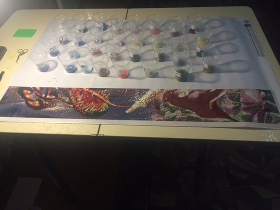 Этап процесса «Алмазная вышивка»