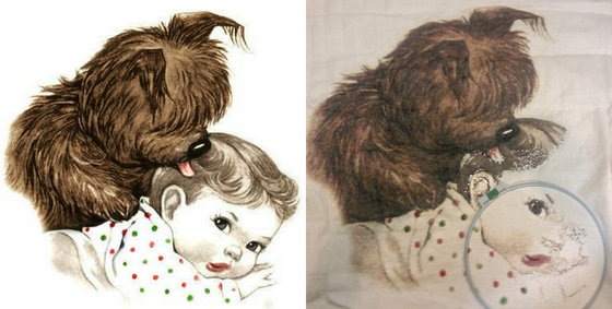 Этап процесса «Малыш и щенок»