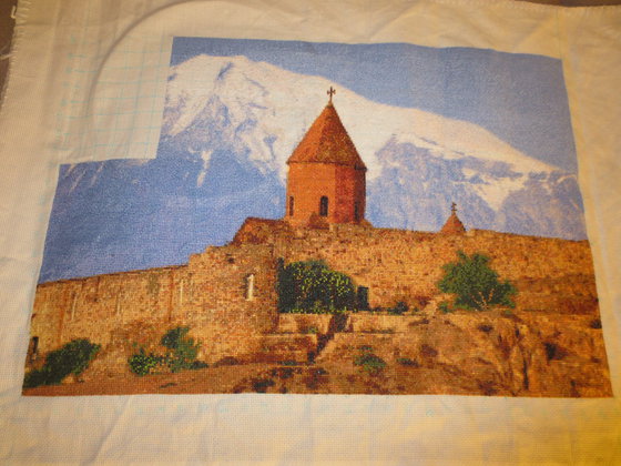 Этап процесса «Ноев ковчег и монастырь Хор-Вирап (Армения)»