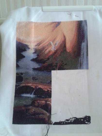 Этап процесса «Девушка-гора»