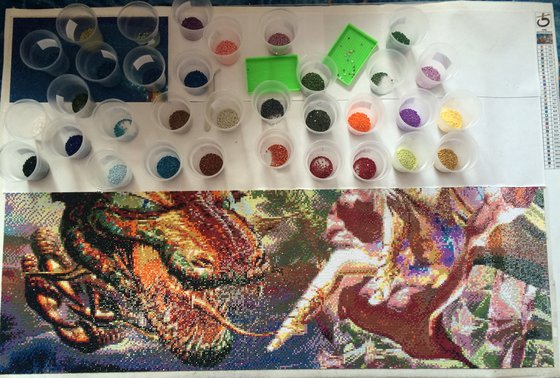 Этап процесса «Алмазная вышивка»