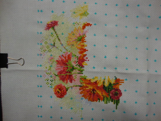 Этап процесса «Акварельные герберы (Риолис)»