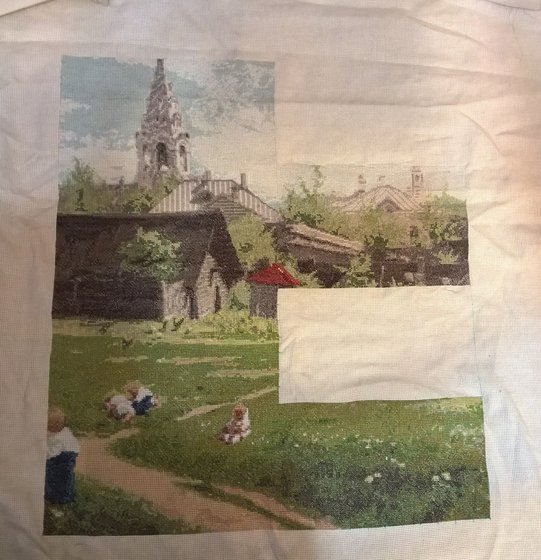 Этап процесса «Московский дворик (В.Поленов)»