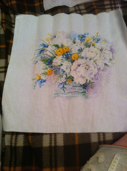 Этап процесса «Акварельные пионы»