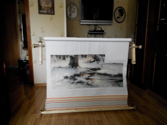 Этап процесса «зимний закат в еловом лесу GK 1682»