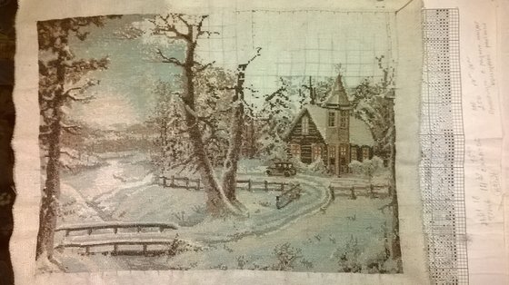 Этап процесса «зимний пейзаж»