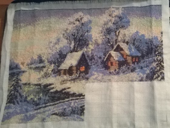 Этап процесса «Деревенский пейзаж»