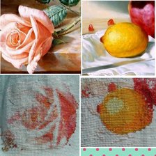 Процесс «Натюрморт с розой. По картине А. Антонова.»