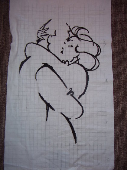 Этап процесса «монохром "Влюбленная пара"»