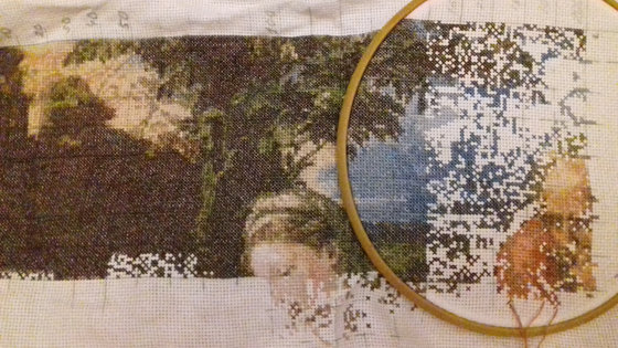 Этап процесса «Святое Семейство по дубом»