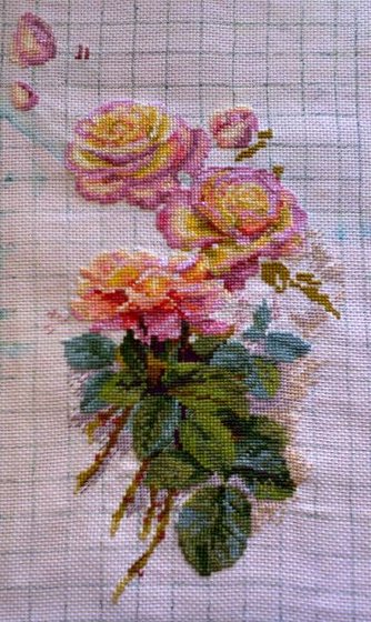 Этап процесса «Винтажные розы»