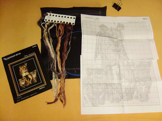 Этап процесса «"Мы вместе" от "Чудесной иглы" - 29*35см.»