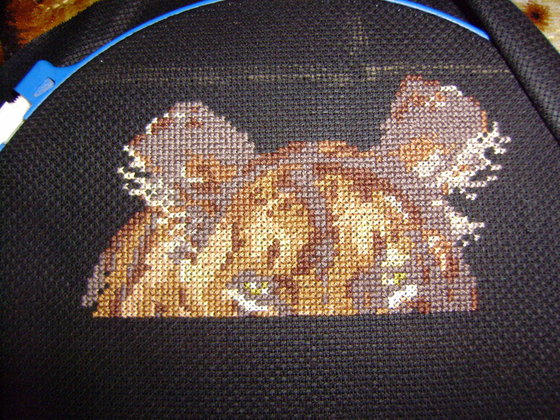 Этап процесса «"Мы вместе" от "Чудесной иглы" - 29*35см.»