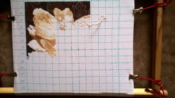 Этап процесса «Белые цветы. В объятиях света.»