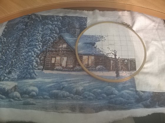 Этап процесса «зимний пейзаж»