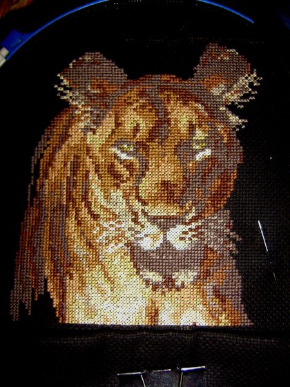 Этап процесса «"Мы вместе" от "Чудесной иглы" - 29*35см.»