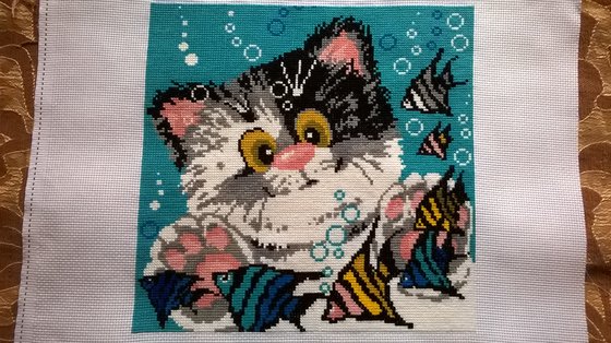 Этап процесса «Подушка "Котенок" от Риолис»