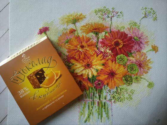 Этап процесса «Акварельные Герберы "Риолис"»