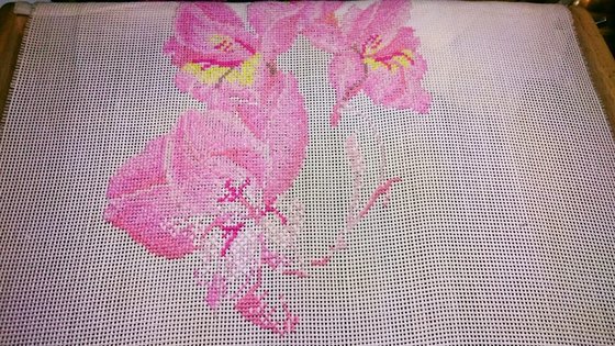 Этап процесса «Букет в розовых тонах»