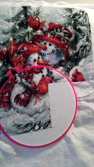 Этап процесса «Снеговики и зимородки»