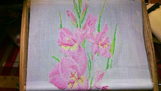 Этап процесса «Букет в розовых тонах»