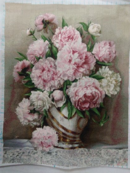 Этап процесса «Пионы мадам Ренью . Окончание работы.»