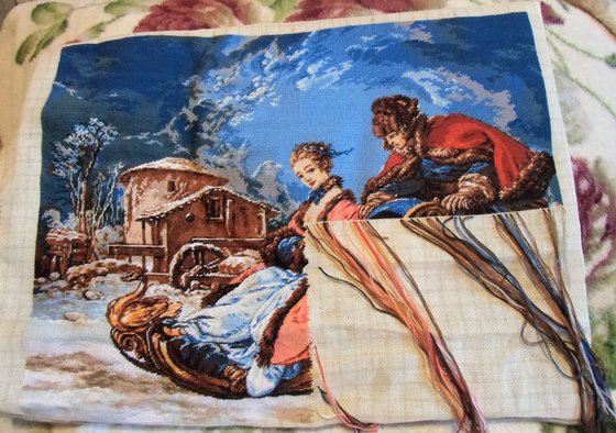 Этап процесса «Зимняя прогулка,Гобленсет461.»