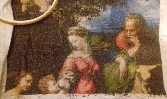 Этап процесса «Святое Семейство по дубом»