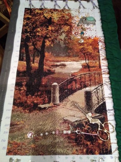 Этап процесса «Золотая осень (шелк)»