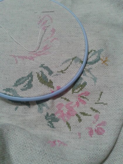 Этап процесса «"Розовые цветы"»