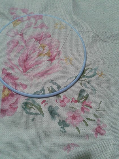 Этап процесса «"Розовые цветы"»