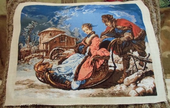 Этап процесса «Зимняя прогулка,Гобленсет461.»