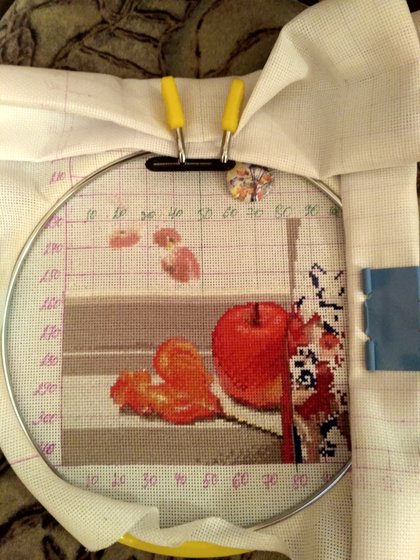 Этап процесса «Яблоки на снегу»