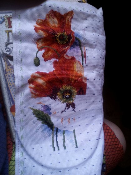 Этап процесса «Акварельные Маки (Lovely Poppys)»