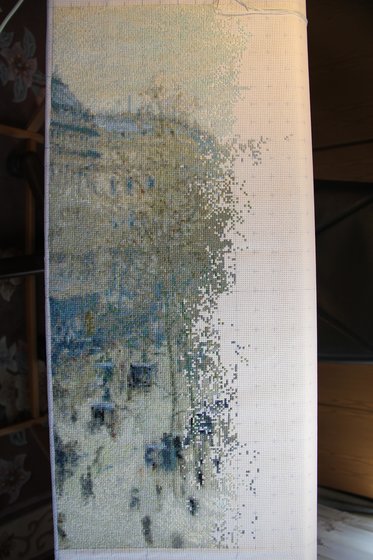 Этап процесса «"Бульвар капуцинок" Клод Моне»